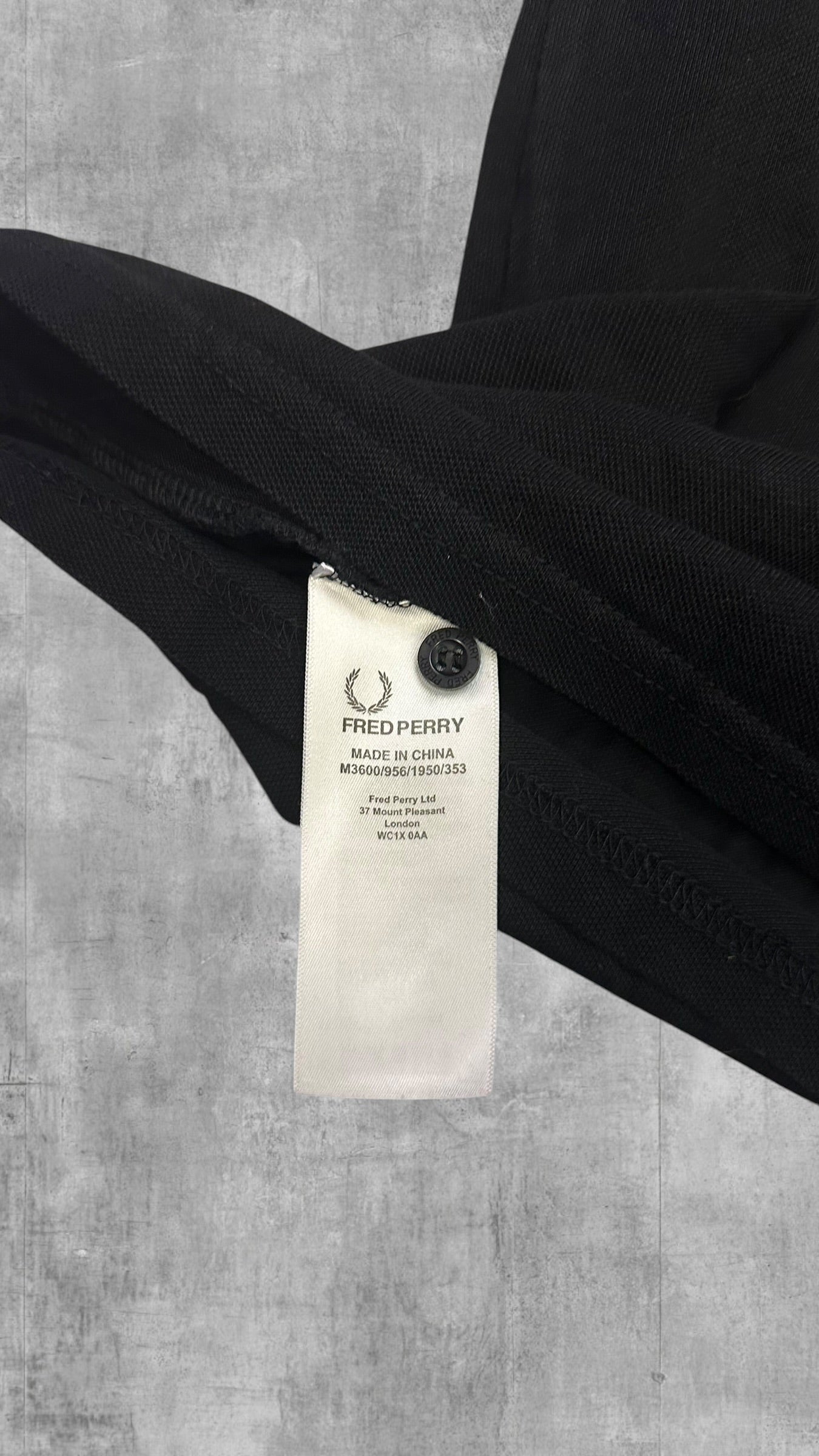 Fred Perry Polo Shirt Schwarz Weiß M
