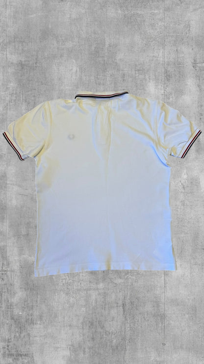 Fred Perry Polo Shirt Weiß Schwarz Rot M
