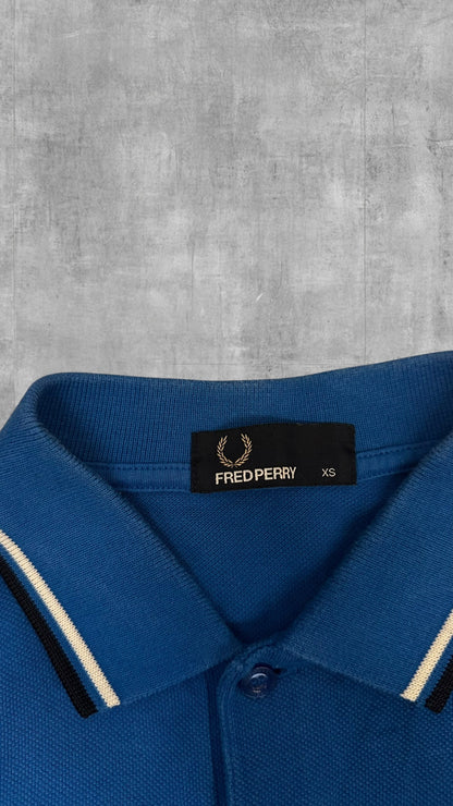 Fred Perry Polo Shirt Blau Schwarz Weiß XS
