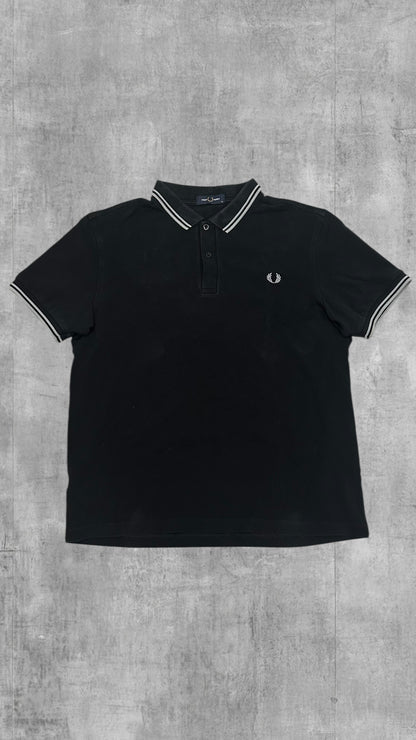 Fred Perry Polo Shirt Schwarz Backprint XL