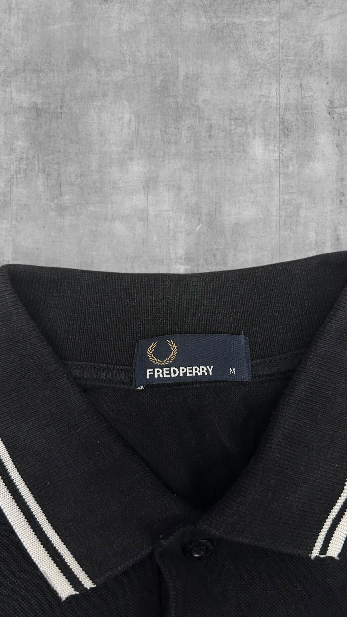 Fred Perry Polo Shirt Schwarz Weiß M