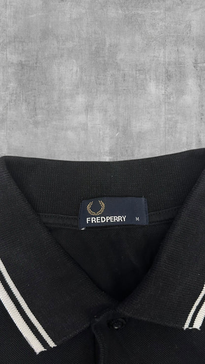 Fred Perry Polo Shirt Schwarz Weiß M
