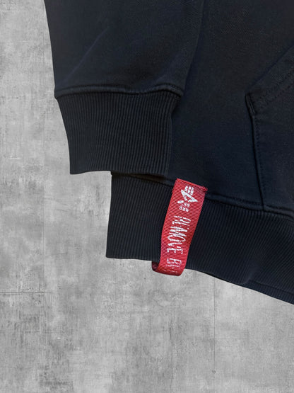 Alpha Industries Hoodie Pullover Schwarz Weiß M