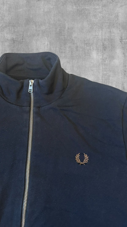 Fred Perry Zip Rollkragenpullover Trainingsjacke Schwarz M