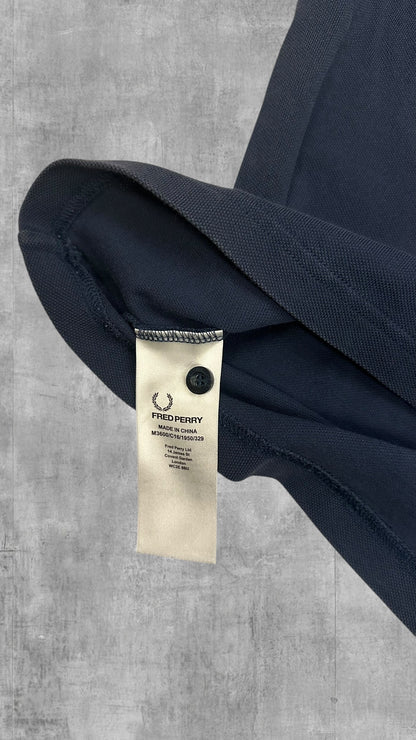 Fred Perry Polo Shirt Navy Blue White L