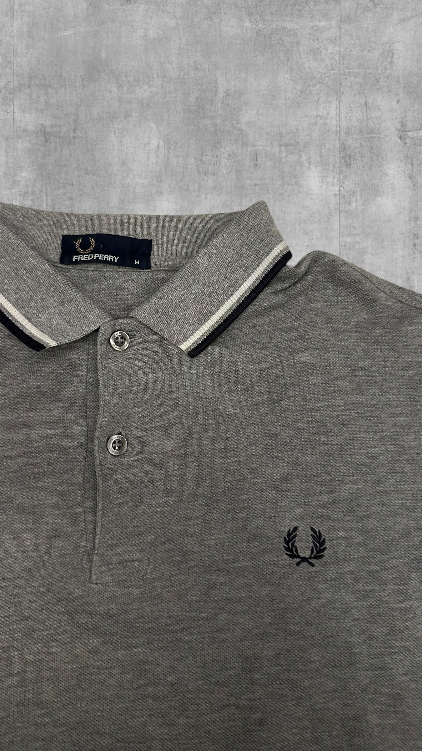 Fred Perry Polo Shirt Grau Schwarz M