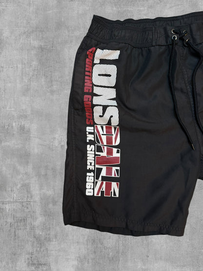 Lonsdale London Shorts Kurze Badehose Schwarz Weiß Rot L