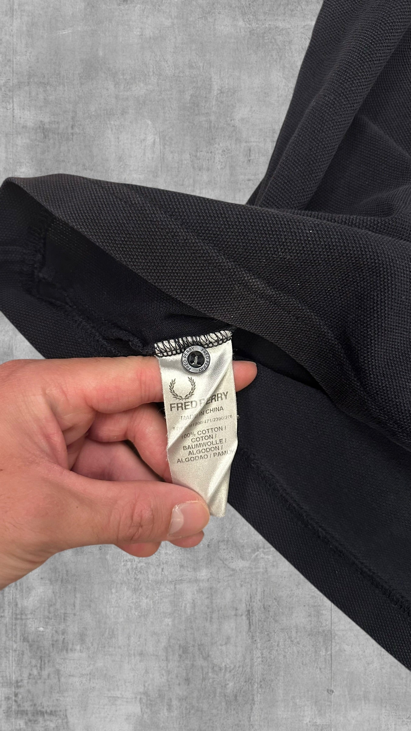 Fred Perry Polo Shirt Schwarz Rot Weiß M