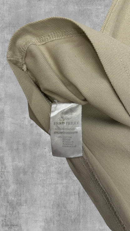 Vintage Fred Perry Langarm Polo Shirt Beige M