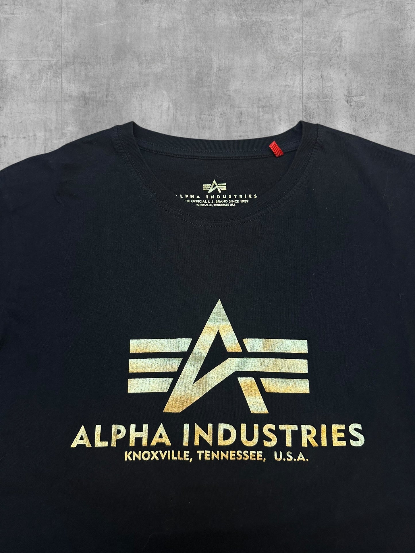 Alpha Industries T-Shirt Schwarz Gold M