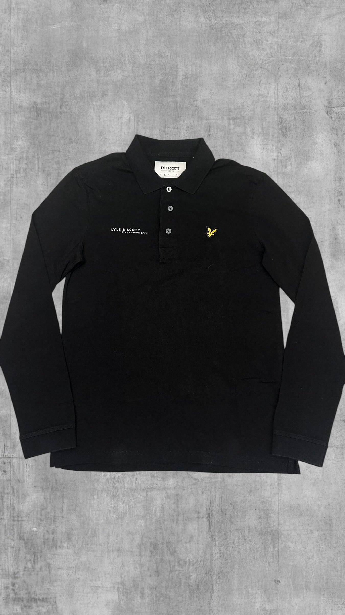 Lyle & Scott Langarm Polo Shirt Schwarz S