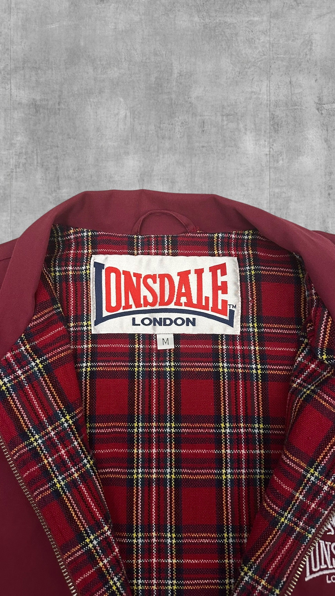 Lonsdale London Harrington Jacke Bordeaux Rot M