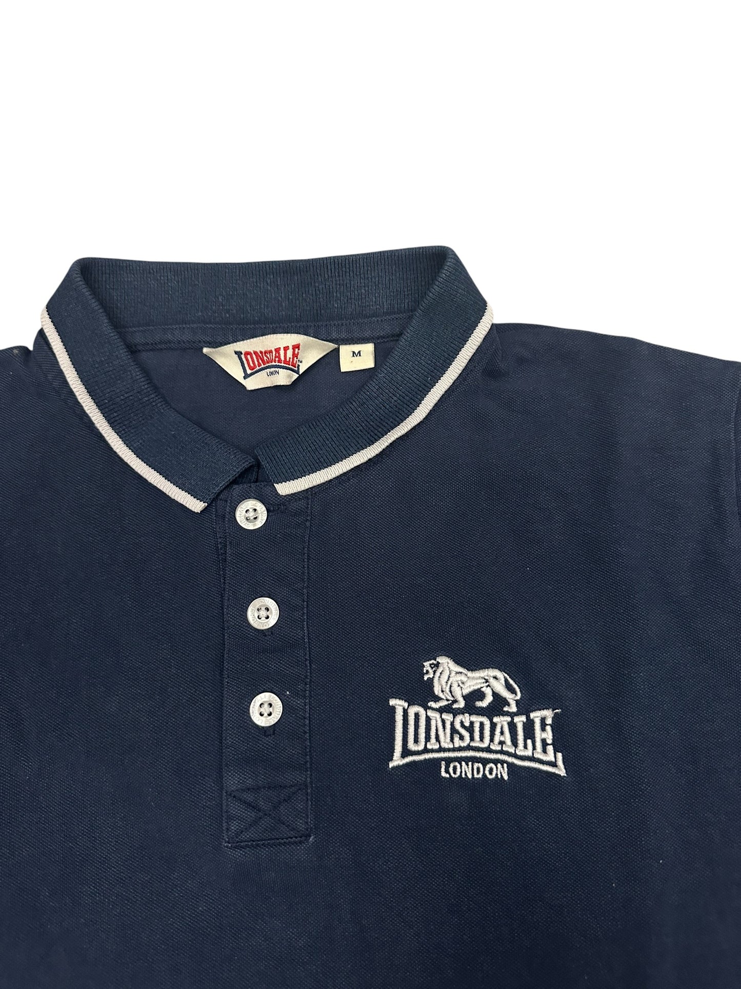 Lonsdale London Polo Shirt Schwarzblau Weiß M