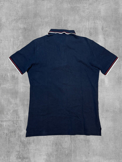 Fred Perry Polo Shirt Navy Blau Weiß Rot S - M