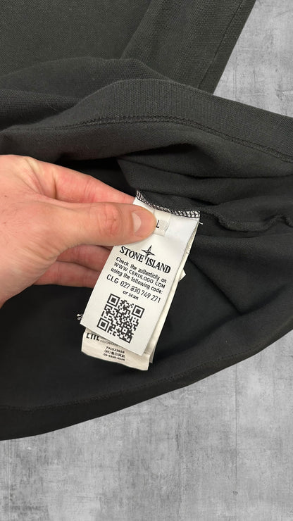 Stone Island Polo Shirt Grau Weiß M