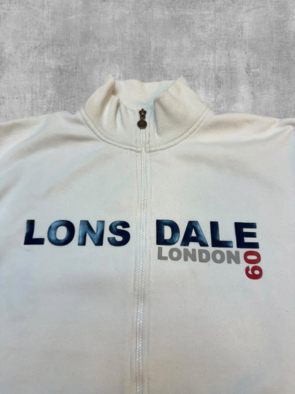 Lonsdale London Sweatjacke Weiß Schwarz Backprint L