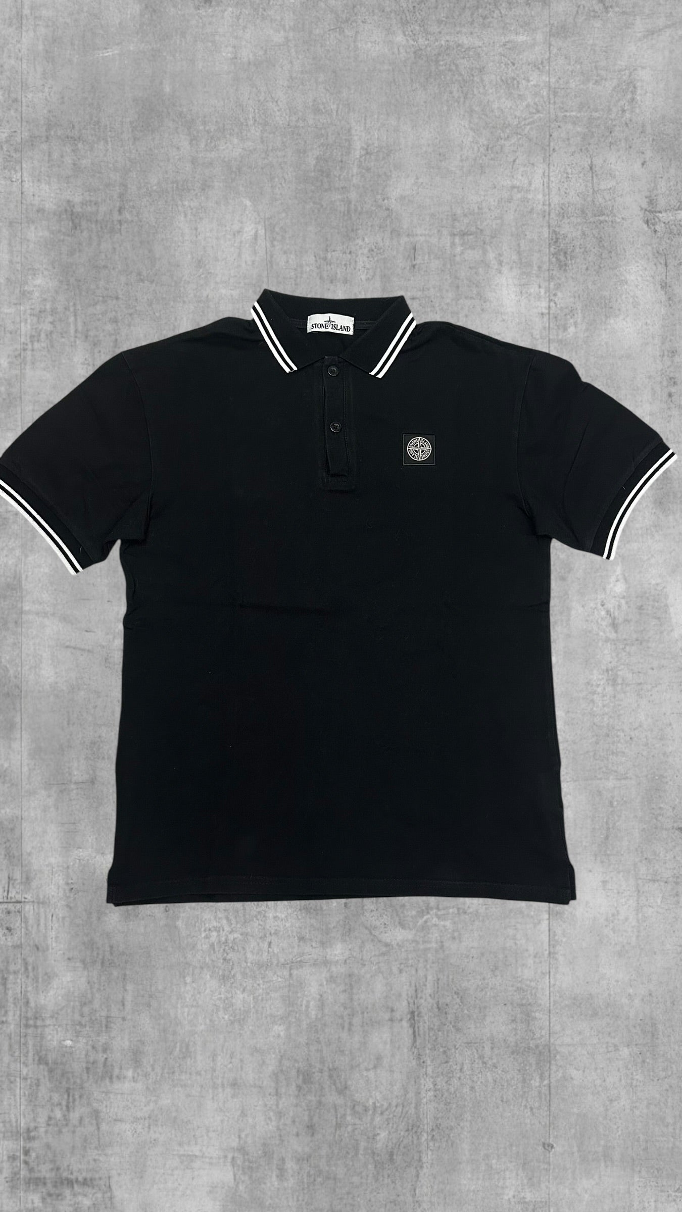 Stone Island Polo Shirt Schwarz Weiß M
