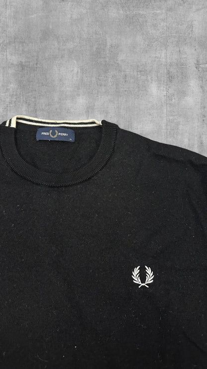 Fred Perry Sweatshirt Schwarz Marino Wolle XL