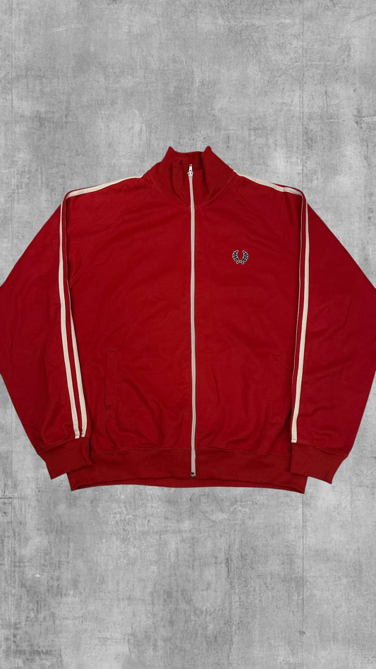 Fred Perry Vintage Trainingsjacke Taped Rot Weiß L