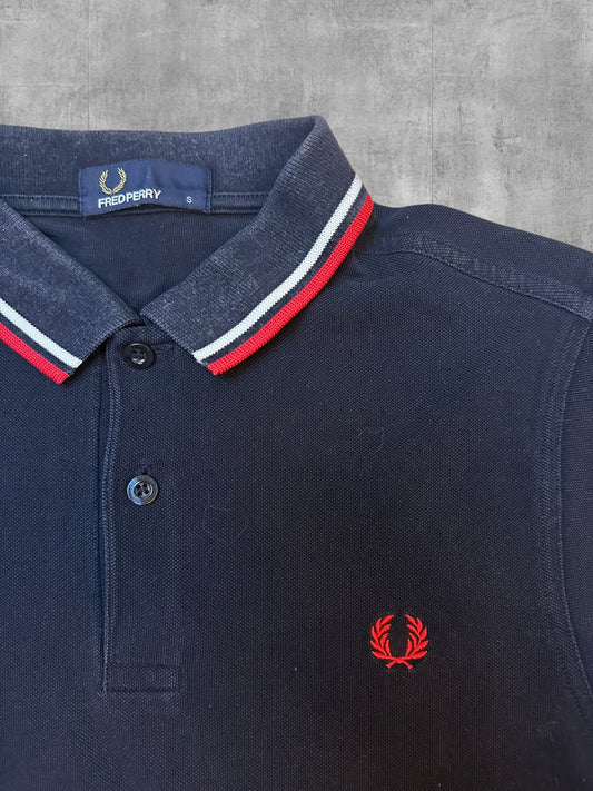 Fred Perry Polo Shirt Schwarz Rot Weiß S