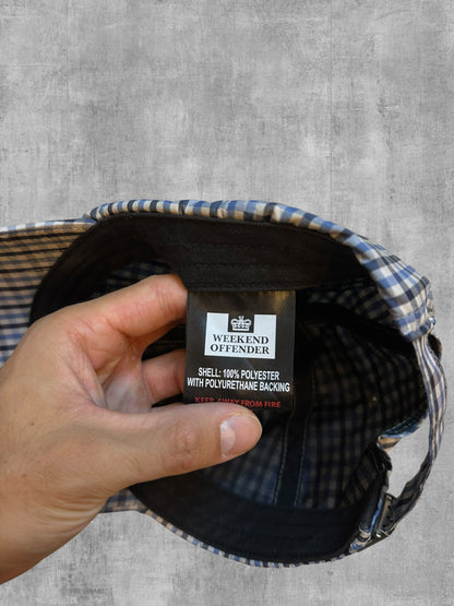 Weekend Offender Cap Mütze Hellblau Schwarz Weiß Karriert