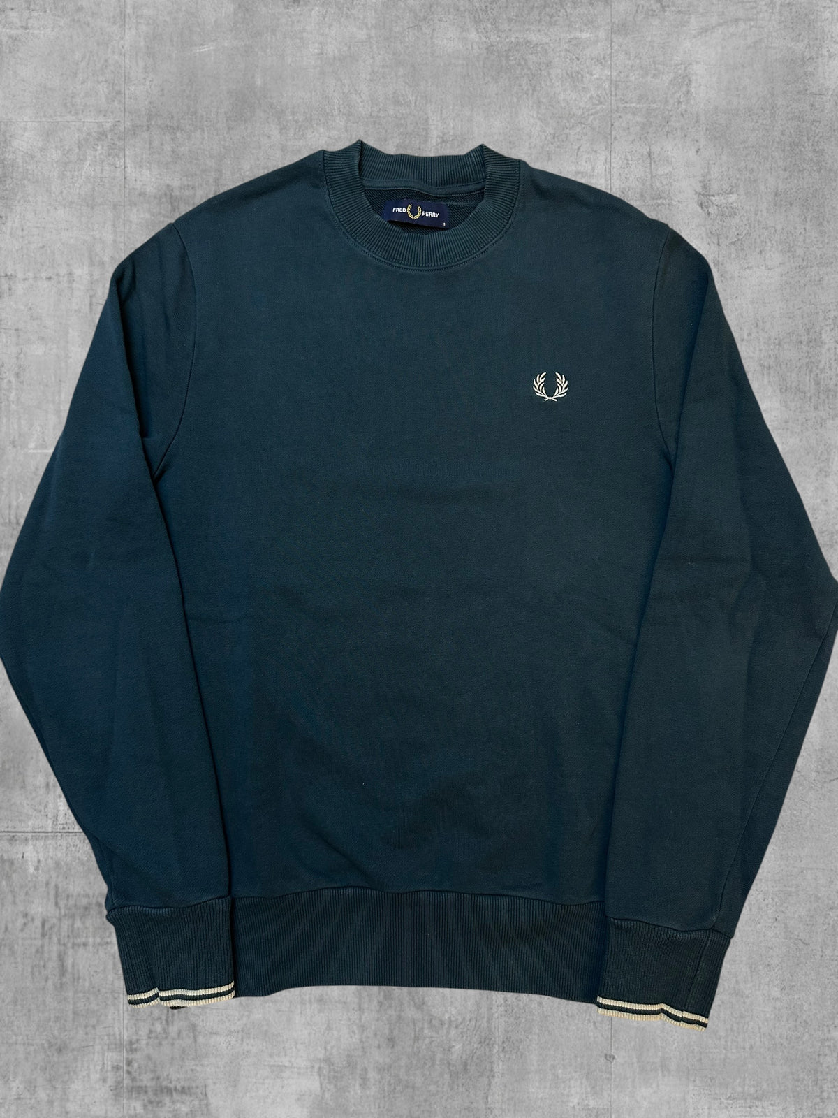 Fred Perry Sweatshirt Sweater Pullover Hoodie Türkisgrün S