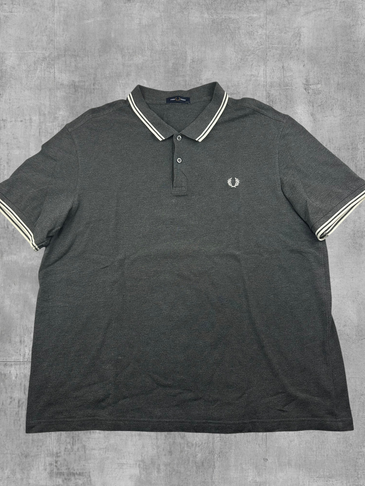 Fred Perry Polo Shirt Grau Weiß 3XL