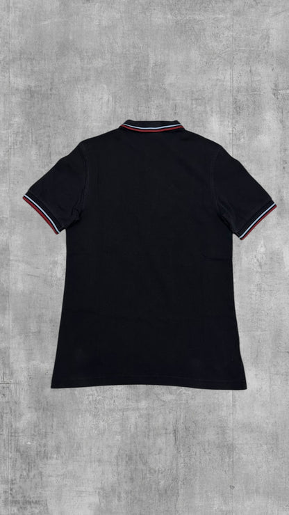 Fred Perry Polo Shirt Schwarz Weinrot S Slim Fit