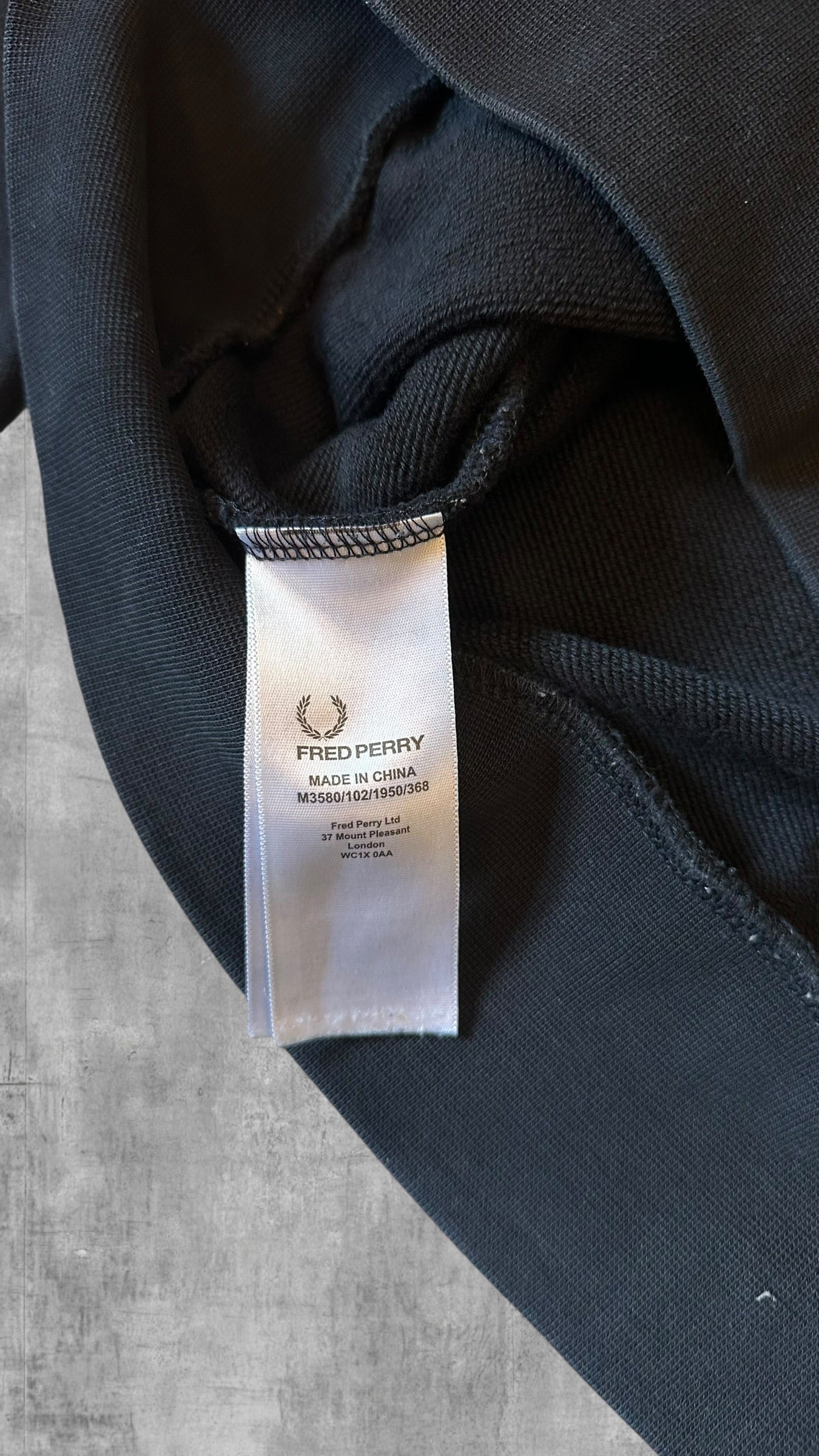 Fred Perry Sweatshirt Schwarz Weiß M