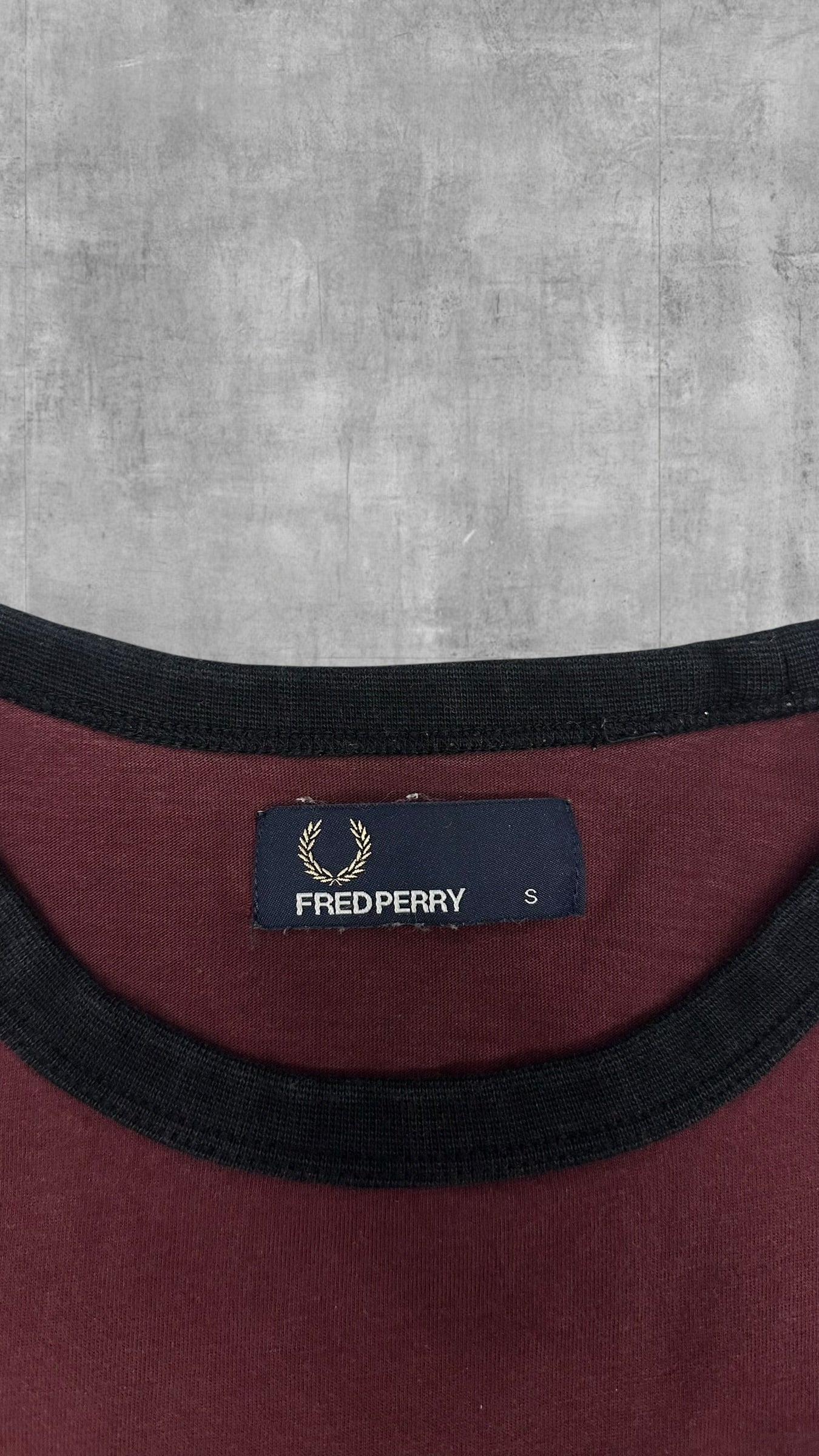 Fred Perry T-Shirt Weinrot Schwarz  S