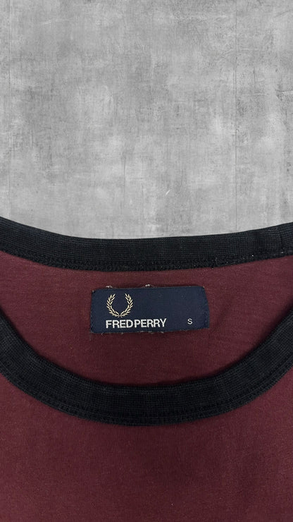 Fred Perry T-Shirt Weinrot Schwarz  S