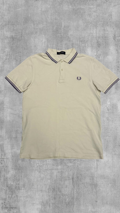 Fred Perry Polo Shirt Weiß Lila M