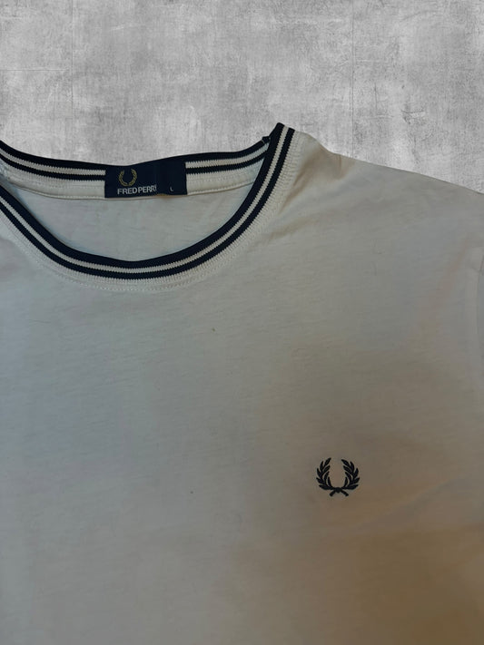 Fred Perry T-shirt Weiß Schwarz L
