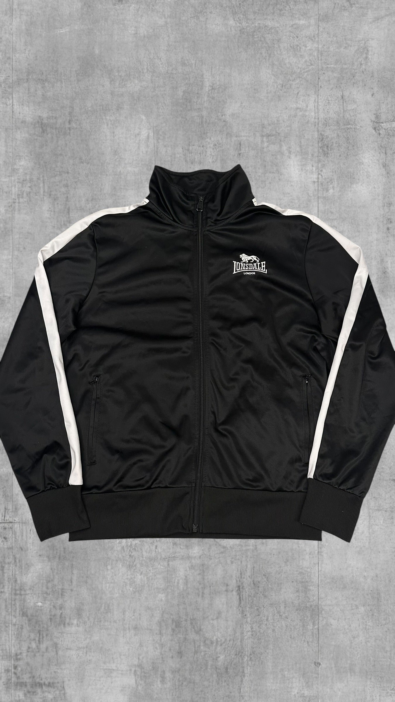 Lonsdale London Trainingsjacke Taped Schwarz Weiß M