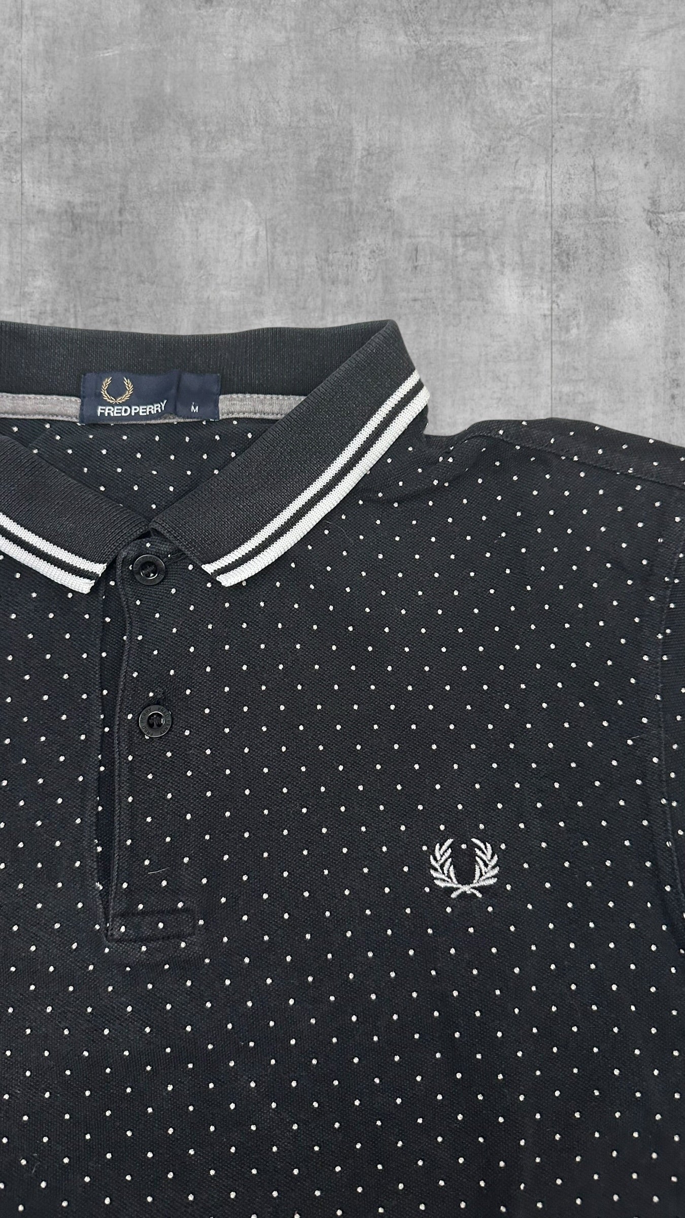 Fred Perry Polo Shirt Schwarz Weiß M