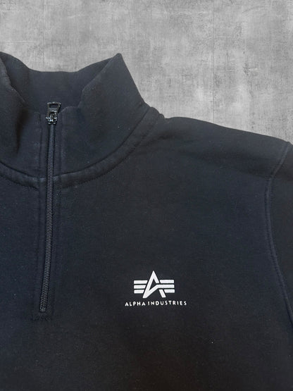 Alpha Industries Half Quarter Zip Pullover Schwarz L