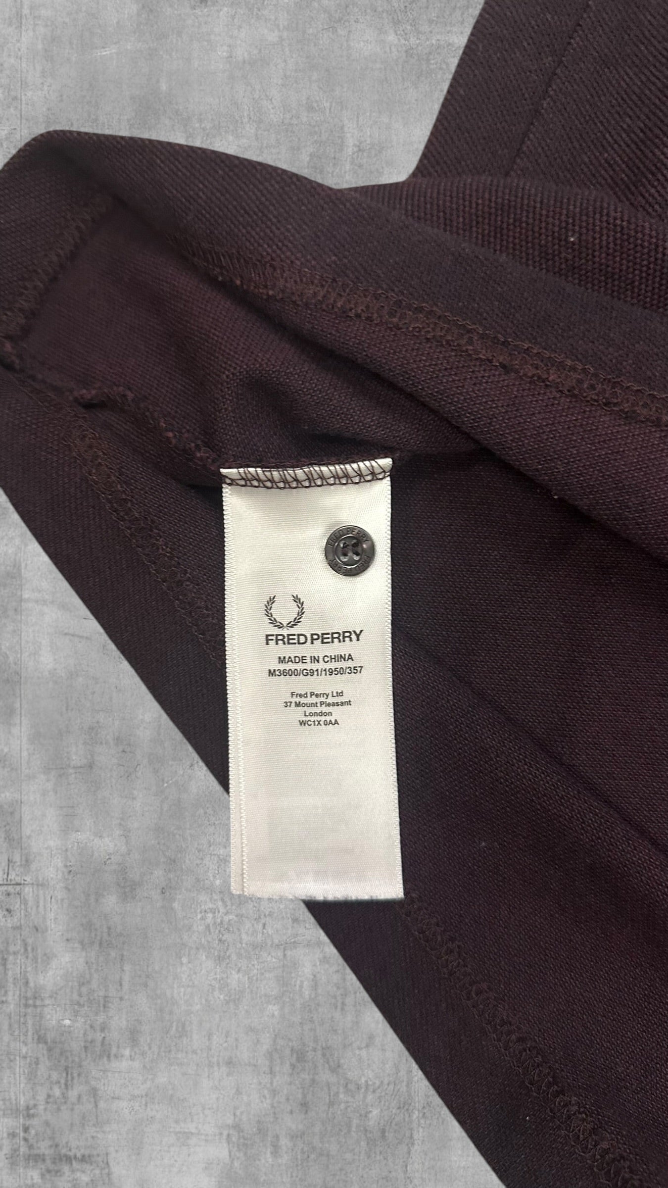 Fred Perry Polo Shirt Weinrot Weiß M