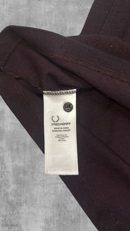 Fred Perry Polo Shirt Weinrot Weiß M