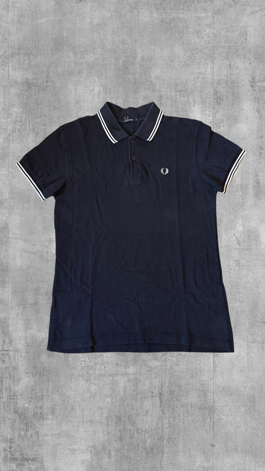 Fred Perry Polo Shirt Schwarz Navy Blau Weiß S