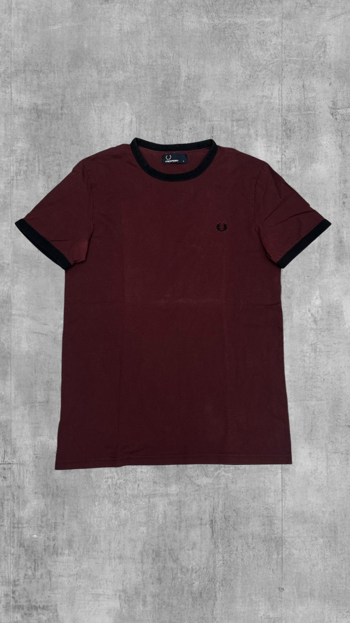 Fred Perry T-Shirt Weinrot Schwarz  S