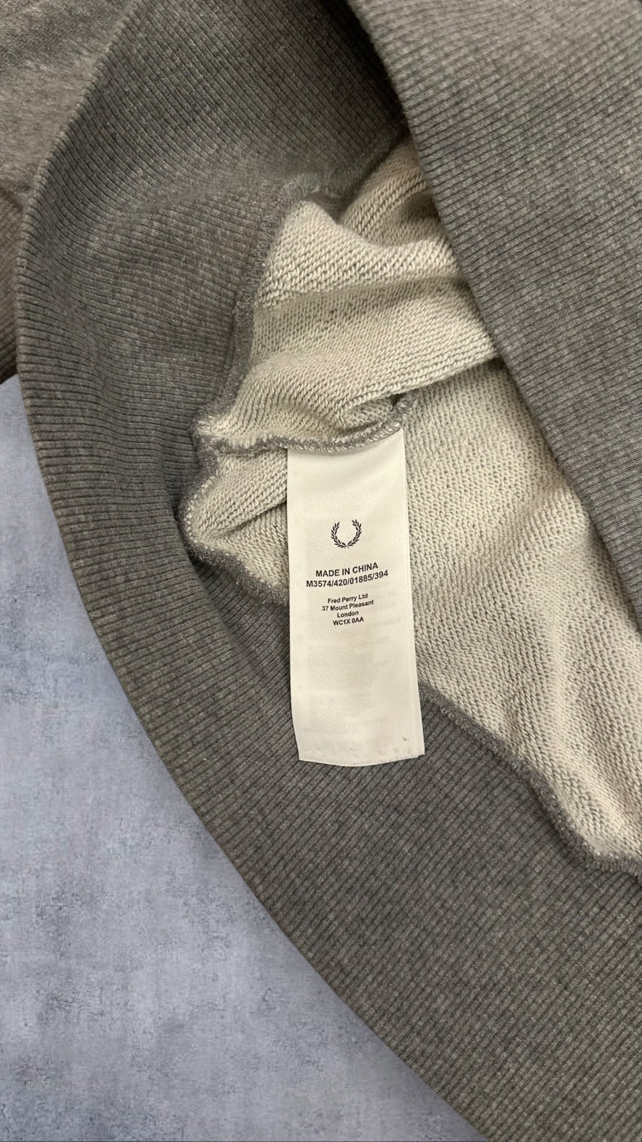 Fred Perry Half zip Pullover Hoodie Sweatshirt Grau Weiß XXL