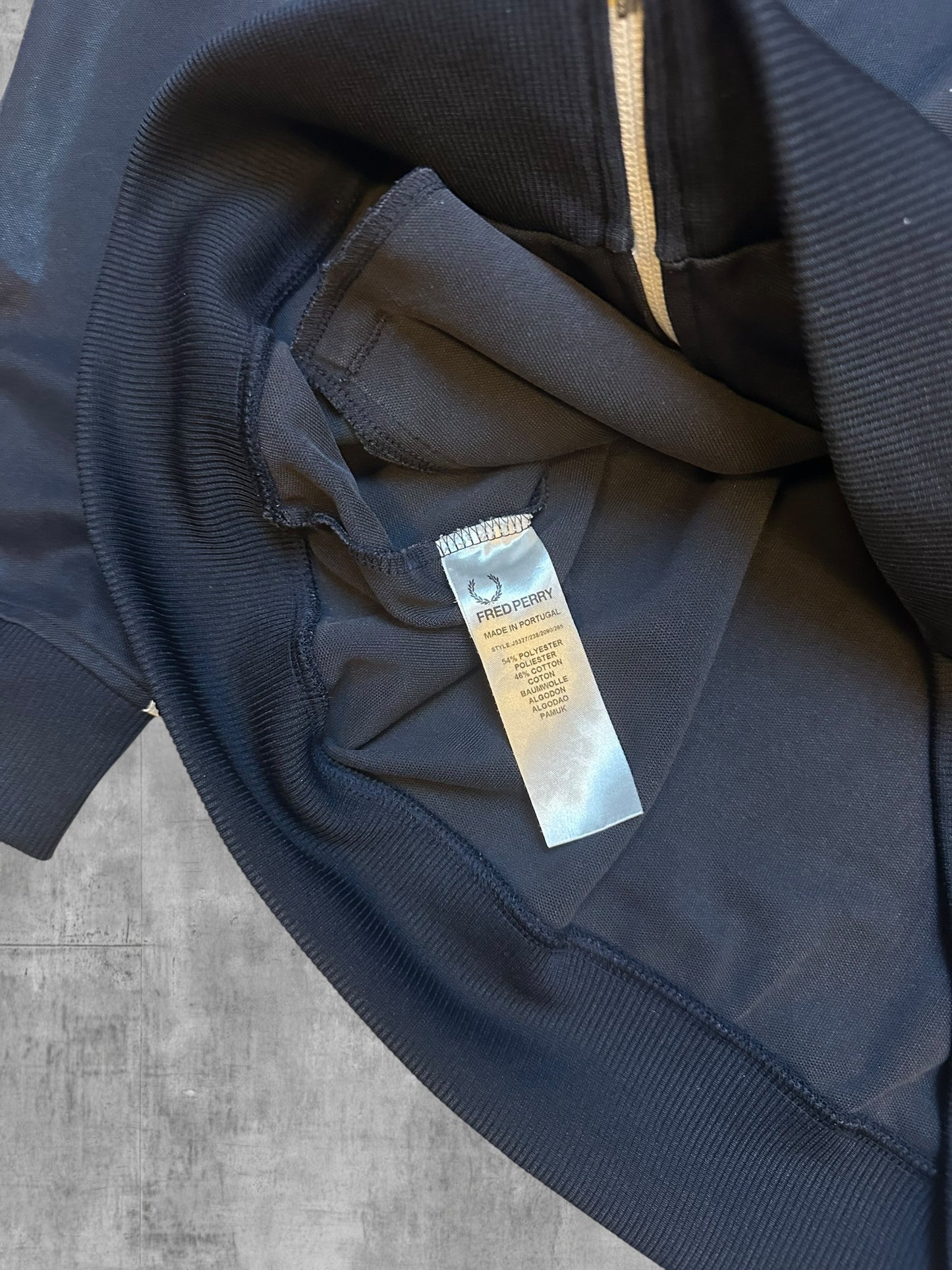 Fred Perry Vintage Trainingsjacke Taped Schwarz Weiß XL