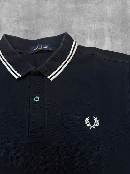Fred Perry Polo Shirt Schwarz Weiß M