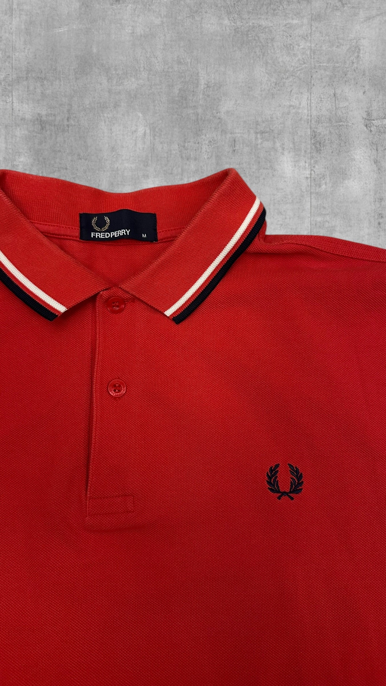 Fred Perry Polo Shirt Rot Schwarz M