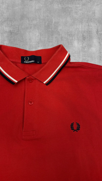 Fred Perry Polo Shirt Rot Schwarz M
