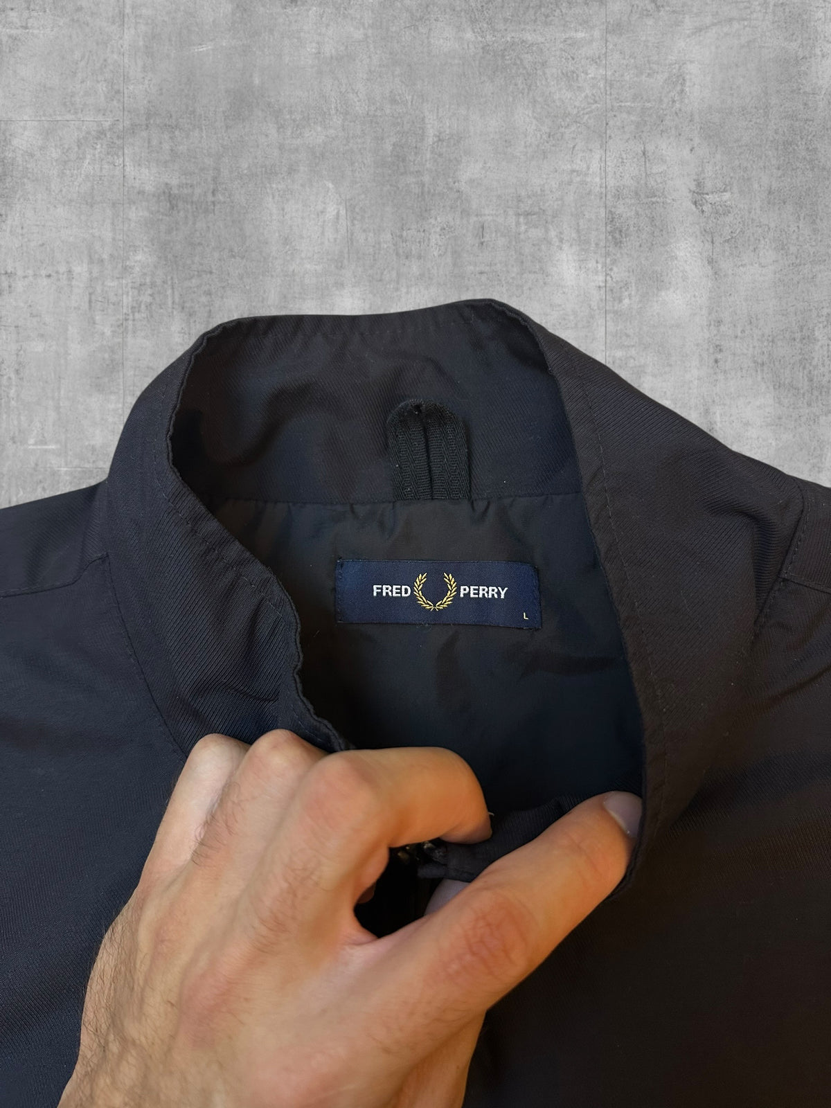 Fred Perry Bomberjacke Regenjacke Schwarz Weiß L
