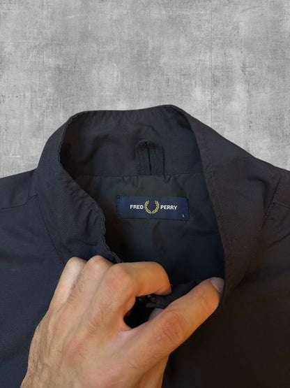 Fred Perry Bomberjacke Regenjacke Schwarz Weiß L