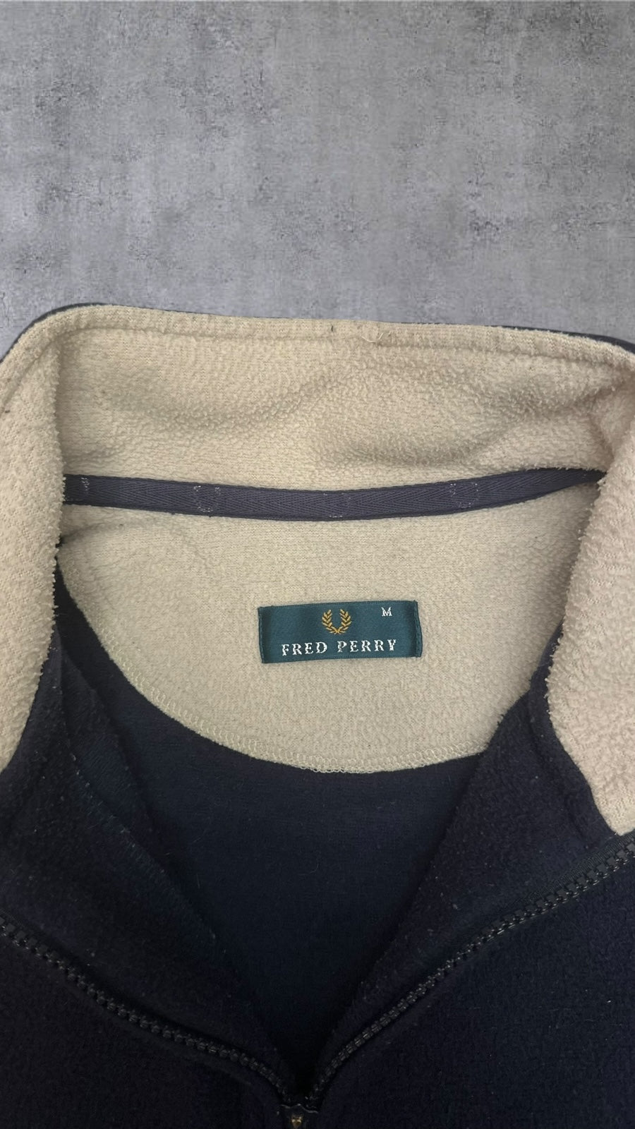 Fred Perry Fleece Half Zip Sweatshirt M Navy Blau