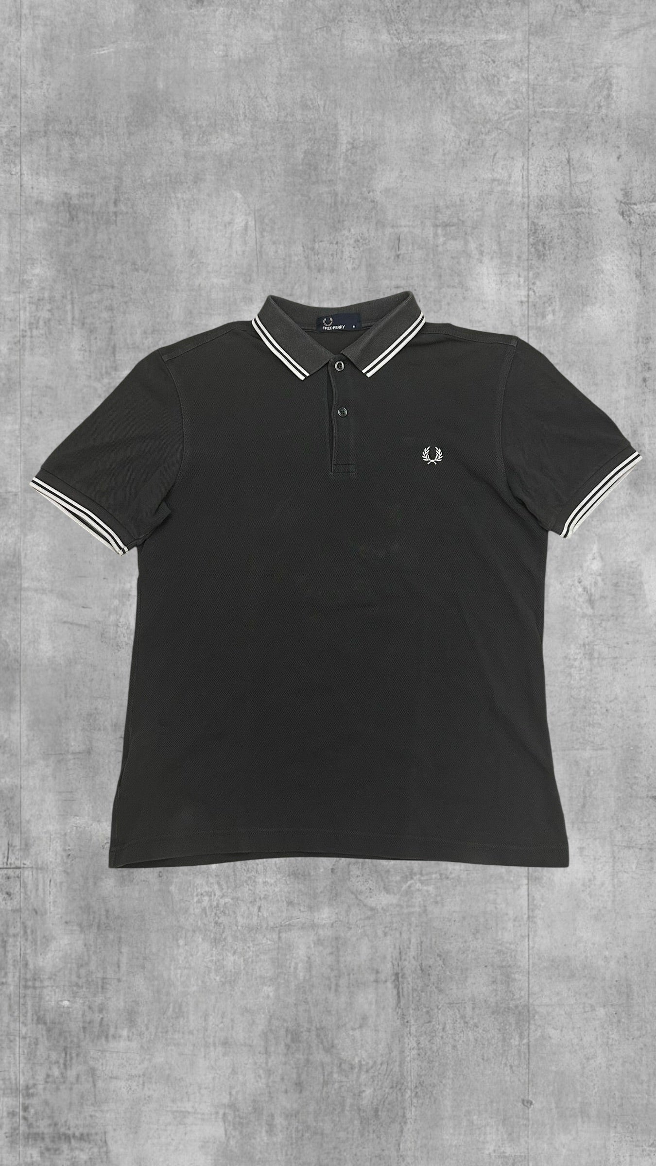 Fred Perry Polo Shirt Schwarz/Grau M