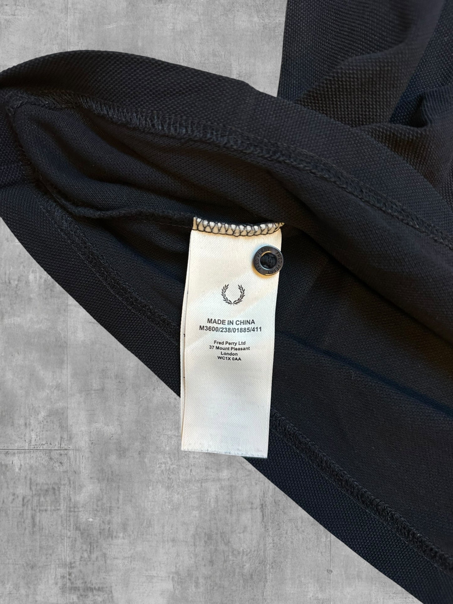 Fred Perry Polo Shirt Schwarz Weiß M